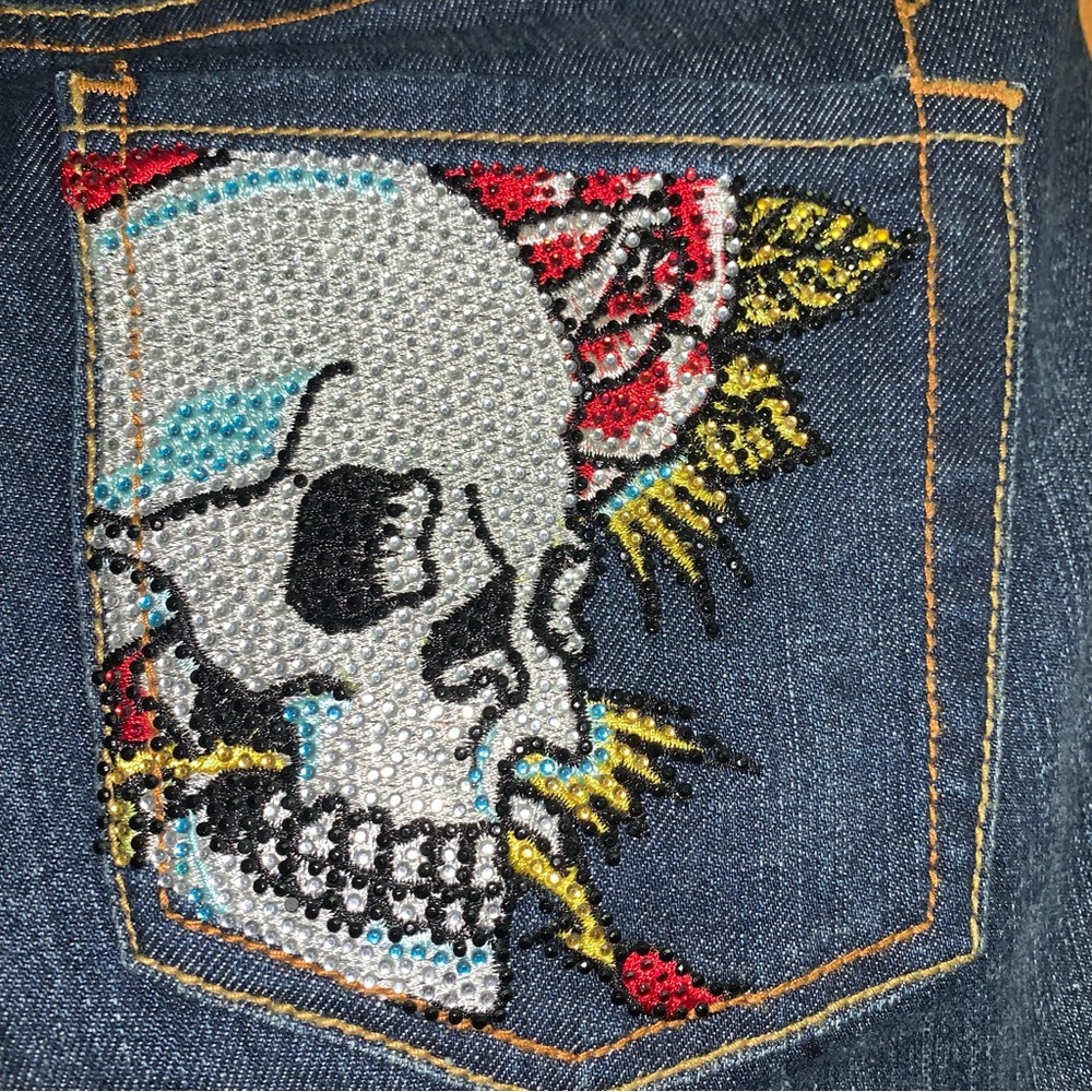 Ed Hardy Denim with Skull Embroidery - Picture 11 of 13